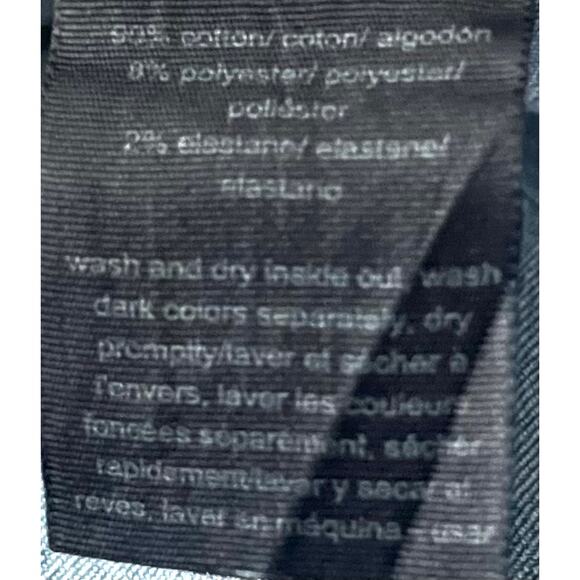 TOMMY HILFIGER HI-RISE DISTRESSED DENIM SHORTS, WOMENS, 14, DENIM BLUE, FOLD HEM - Picture 9 of 10